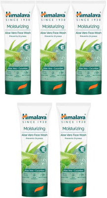 Himalaya Herbals MOISTURIZING ALOE VERA FACE WASH 100 ML PACK OF 5 Face Wash(500 ml)