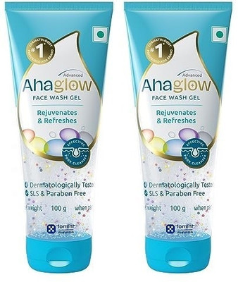 ahaglow Advanced  Gel,100 g x Pack of 2 Face Wash(200 g)