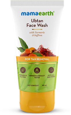 Mamaearth Ubtan Natural For all Skin Types with Turmeric & Saffron for Tan Face Wash(50 ml)