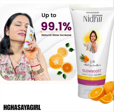 HGHASAYAGIRL NIDHI SKINCARE Glow Boost Vitamin C jj42 Face Wash(100 g)