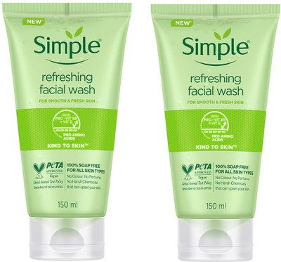 Simple Refreshing Facial Wash 150 ml each ( Pack of 2) Face Wash(300 ml)