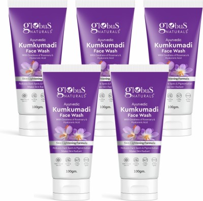Globus Naturals Ayurvedic Kumkumadi Skin Lightening, Suitable for All Skin Types (Pack of 5) Face Wash(500 g)