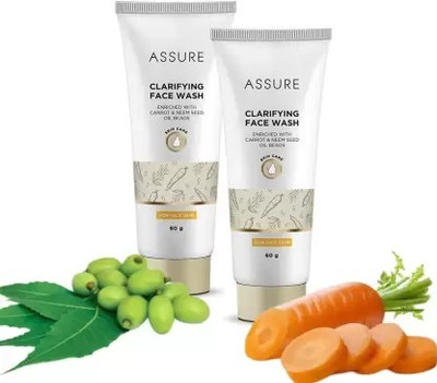 Rastic Assure Clarifying Enriched with Carrot and Neem Seed oil beads set of 2 Face Wash(120 g)