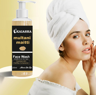 KAIASHA All Day Use For Multani Mitti, Enriched With Turmeric & Saffron  Face Wash(200 ml)