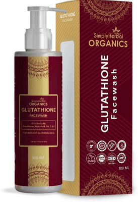 Simply Herbal Organics L-Glutathione for Glowing Skin Enriched with Aloevera, Vitamin C & E Face Wash(100 ml)