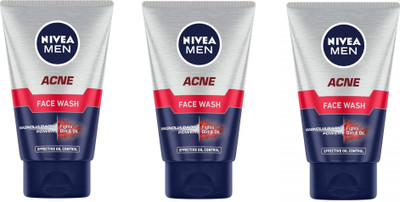 NIVEA MEN Acne Control  50ML Pack of 3 Face Wash(150 ml)
