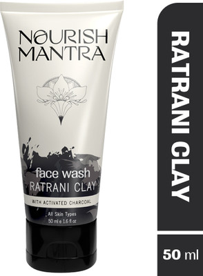 Nourish Mantra Ratrani Clay Moroccan Lava Cleanser With Activated Charcoal Face Wash(50 ml)