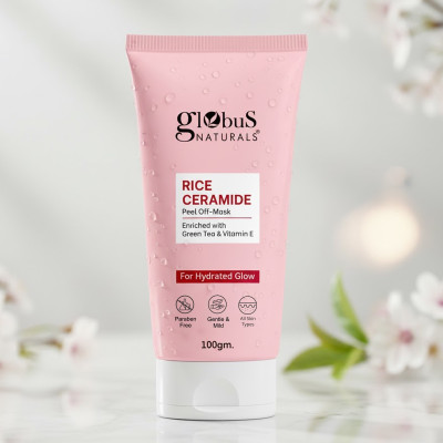 Globus Naturals Rice Ceramide Peel Off Mask, For Hydrated Glow Skin(100 g)