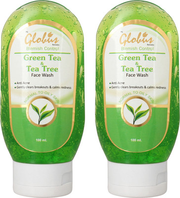Globus Remedies Green Tea, Set of 2 Face Wash(200 ml)