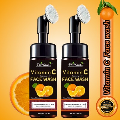 Phillauri Glow, Lightening & Brightening Vitamin C Foaming With Built in Brush Face Wash(300 ml)