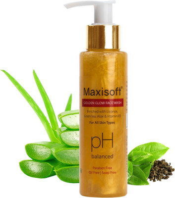 Maxisoft Golden Glow Face | Regain your Glow with Green Tea, Aloe Face Wash(100 ml)