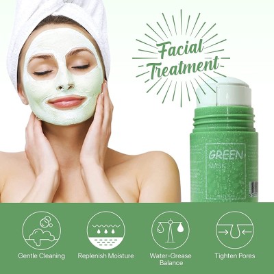 Latixmat Best Green Leaf Clay Stick Face Mask Oil Control Anti-Acne Remover Mask(40 g)