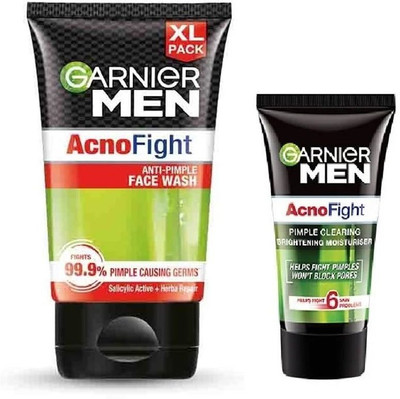 Garnier Men Acno Fight Pimple Clearing Facewash,150g + Acno Fight AntiPimple Moisturiser 45g Face Wash(195 g)