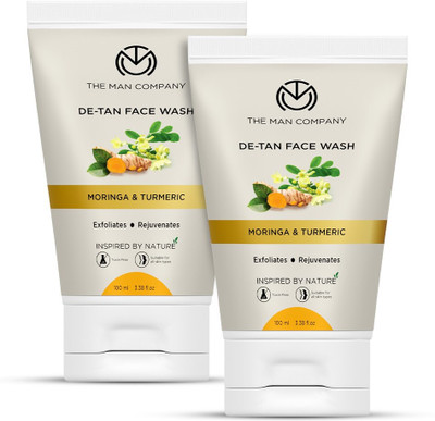 THE MAN COMPANY De-Tan Cleanser for Oily Skin | Skin Brightening, Tan Removal with Turmeric & Moringa Men