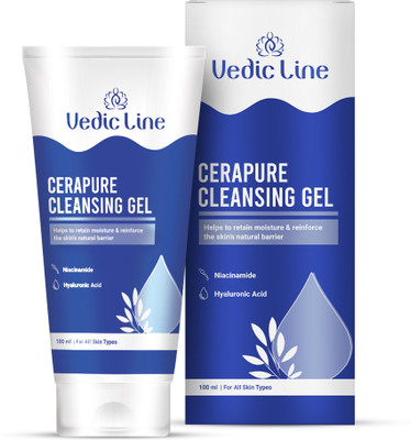 Vedic Line CeraPure Cleansing Gel for Hydrated Skin With Niacinamide & Hyaluronic Acid for Daily Use Face Wash(100 ml)