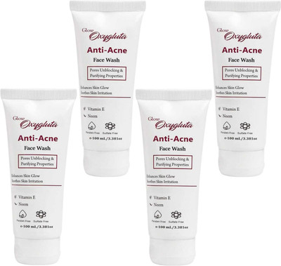 DOOMSDAY OXYGLUTA ANTI ACNE FACEWASH FOR DEEP CLEANSING & ACNE FREE SKIN PACK OF 100ml x 4 Face Wash(400 ml)