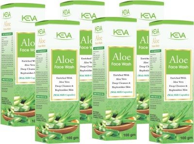 KEVA Aloe Facewash for Pimples and Deep Cleansing in Oily Skin Tube (Pack Of 6) Face Wash(600 ml)