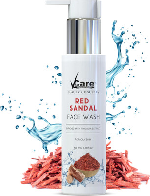 Vcare Beauty Concepts Red Sandal With Thanaka Extract for Skin Brightens & Oily Skin Face Wash(100 ml)