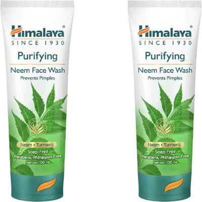 Himalaya Herbals NEEM | PREVENTS PIMPLE | TURMERIC  100 ML PACK 2 Face Wash(200 ml)