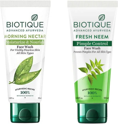 BIOTIQUE M Nectar 100ml & Neem 100ml Facewash Face Wash(200 ml)