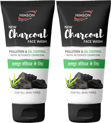 Nimson Pollution & Oil Control | Removes Pimples & Dark Spots | Deep Clean & Skin Brightening for Men & Women Charcoal Face Wash(200 ml)
