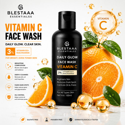 blestaaa essentialss Vitamin C Glow & Nourish With Niacinamide & Vitamin E | Bright Skin.| Face Wash(100 ml)