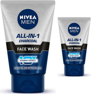 NIVEA All In one Charcoal 100ml and 50ml Facewash Set of 2 Face Wash(150 g)
