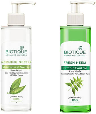 BIOTIQUE  200 ML - Morning Nectar & Fresh Neem Face Wash(400 ml)