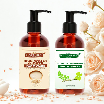 Beleza professional Rice Water Oats & Giloy Moringa  Combo | Hydration + Acne Control | 400ml Face Wash(200 ml)