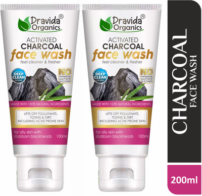 Dravida Organics Activated Charcoal Face Wash(200 ml)