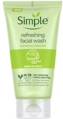 Simple Kind to Skin Refreshing Facial Wash For Smooth Skin with No Preservatives Face Wash(100 g)