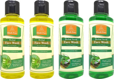 Khadi Pure Gramodyog Herbal & Neem  (210ml) Pack of 4 (840ml) Face Wash(840 ml)