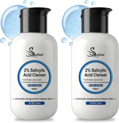 sahini 2% Salicylic Acid Cleanser for Acne Prone Skin | Removes Excess Oil & Dead Skin | Prevents Breakouts. Face Wash(200 ml)