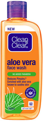 Clean & Clear Aloe Vera| Reduces pimples | Enriched with Aloe Vera to soothe skin Face Wash(150 ml)
