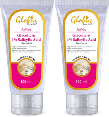 Globus Remedies Glycolic Acid and Salicylic Acid Face Wash(200 ml)