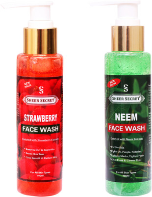 Sheer Secret Strawberry  100gm and Neem  100gm Face Wash(200 g)