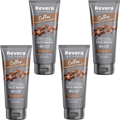 Revera COFFEE FACEWASH FOR DEPP CLEANSHING & SOOTHES SKIN PACK OF 100ml x 4 Face Wash(400 ml)