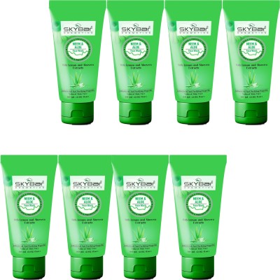 MOSKLIN SKYBAR NEEM & ALOEVERA FACEWASH FOR ANTI BECTERIAL & PURIFYING PROPERTIES PACK OF - 60ml x 8 Face Wash(480 ml)