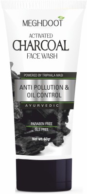 MEGHDOOT Ayurvedic Anti Pollution & Oil Control Active Charcoal , 60ml, Pack of 1 Face Wash(60 g)