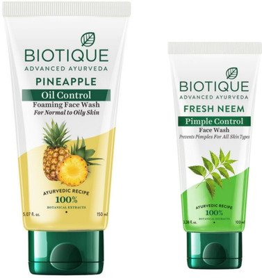 BIOTIQUE Pineapple 150ml & Neem 100ml Facewash Face Wash(250 ml)