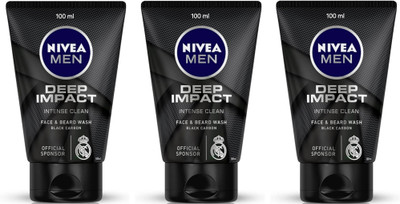 NIVEA Deep Impact Intense Clean - 100ml (Pack of 3) Face Wash(300 ml)