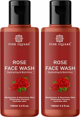 Pink Square Rose |Facial Cleanser for both Men & Women Pack 2 of 100ML Face Wash(200 ml)