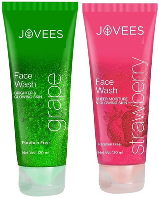 JOVEES Grape & Strawberry Facewash Combo Pack of 2 Face Wash(240 ml)
