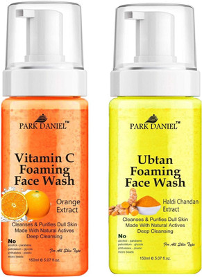 PARK DANIEL Vitamin C & Ubtan Foaming  - Deep Cleansing Pack of 2 150ML(300 ML) Face Wash(300 ml)