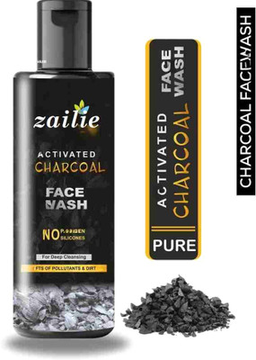 Zailie Mild fragrance daily use charcoal face wash controls excess oil fights acne unclogs pores natural glow refreshing formula refreshing cleanse clear complexion Face Wash(200 ml)