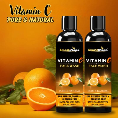 smartdrops Vitamin C  For antioxidant-rich||refreshes||(pack of 2) Face Wash(200 ml)