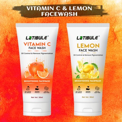 Latibule Vitamin C & Lemon ,Sun Protection , Skin Brightening ,Deep Cleansing, Blackhead Remover,All Skin Types Face Wash(100 ml)
