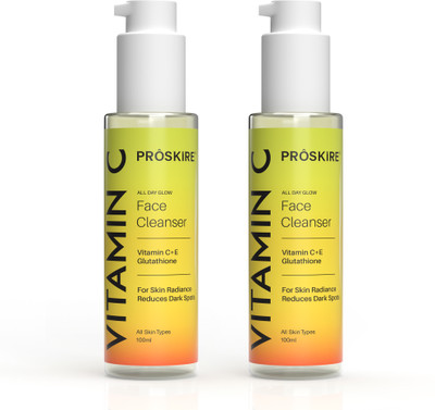 Proskire Vitamin C All Day Glow Face Cleanser With Vitamin C, E & Glutathione For Brighter Skin Face Wash(200 ml)