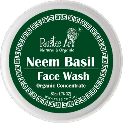 RUSTIC ART Organic Neem Basil Concentrate|Anti Acne Deep Cleansing|SLS Free Face Wash(50 g)