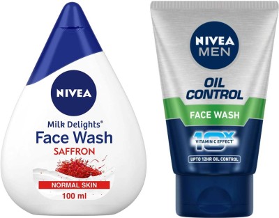 NIVEA Oil Control FW and MD Saffron FW 100ml Face Wash(200 g)